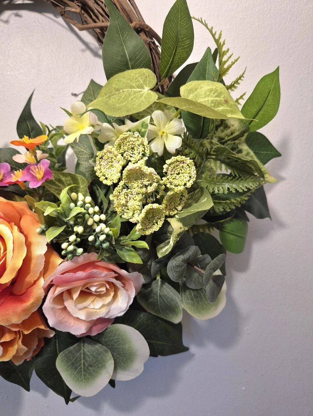 Vibrant Elegant Victorian Inspired Floral Wreath Large 22